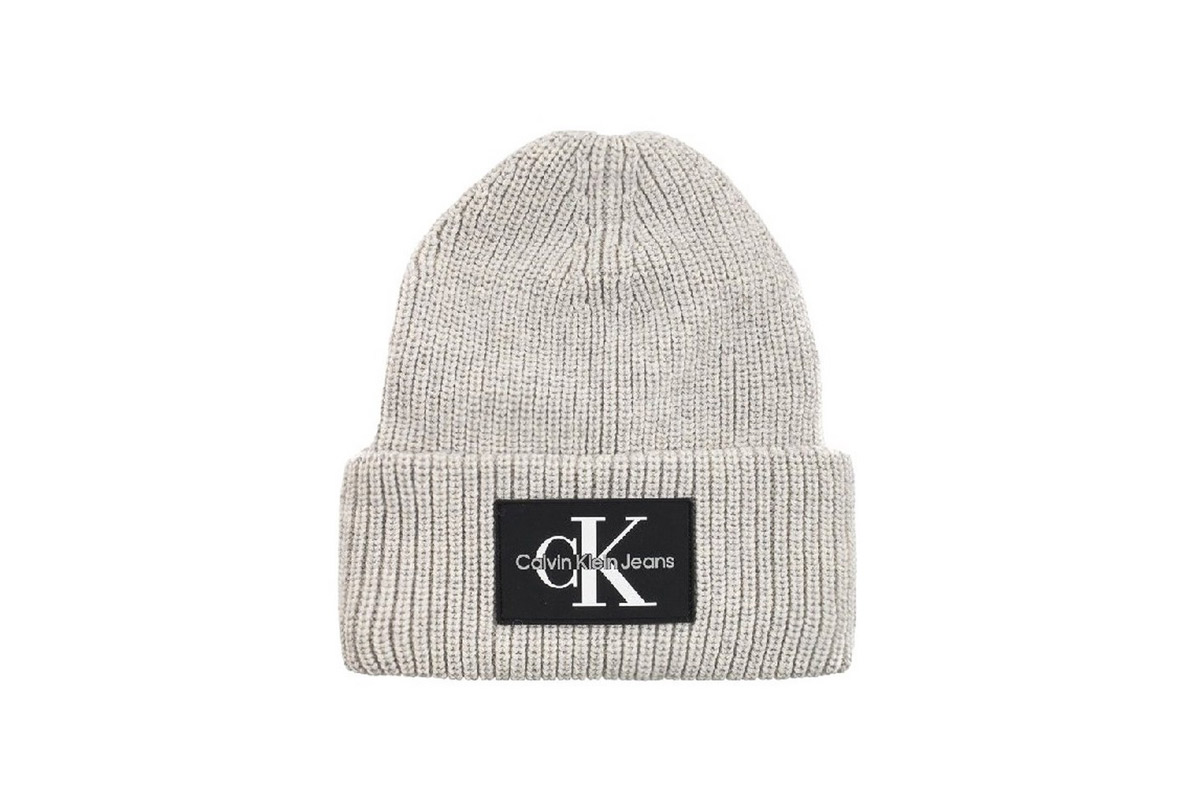 Calvin Klein Monologo Patch Beanie Σκουφάκι Χειμερινό (K50K506242 PRF) Γκρί